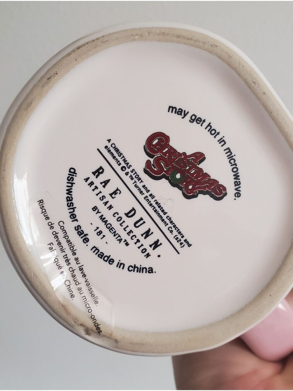 Rae Dunn A Christmas Story Pink-Handle Ceramic Mug Artisan Magenta - Picture 7 of 10